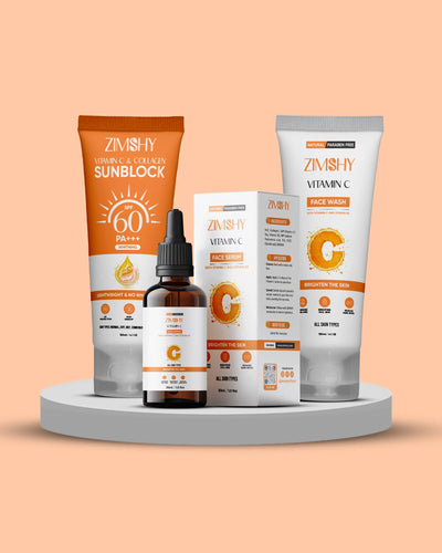 ZIMSHY Vitamin C Brightening Skincare Kit for Glowing Skin Daytime Routine