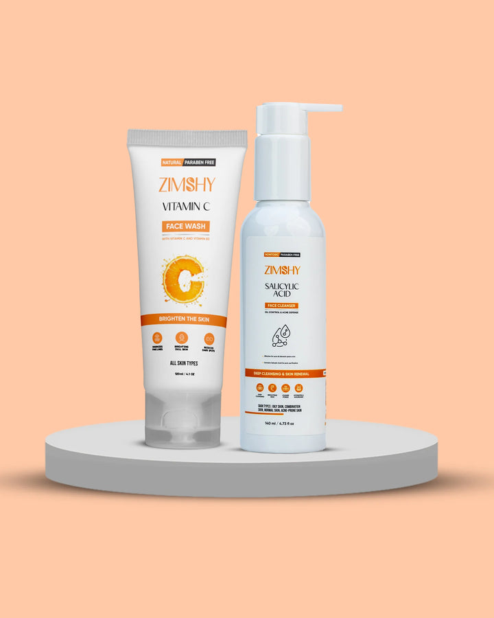 ZIMSHY Cleanse and Clear Bundle – Salicylic Acid Face Cleanser Set Pakistan