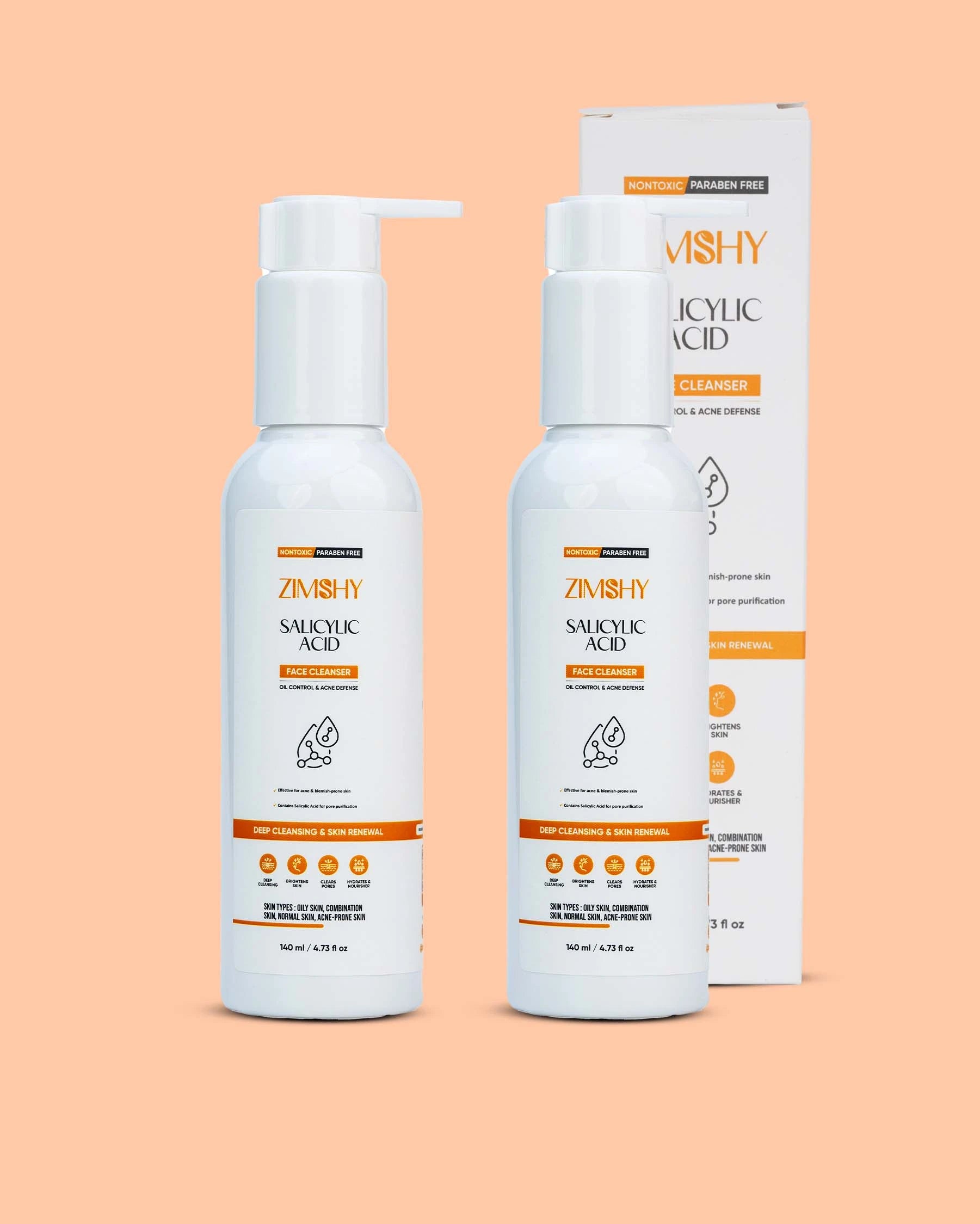 ZIMSHY Face Cleanser with Salicylic Acid (Pack Of 02)