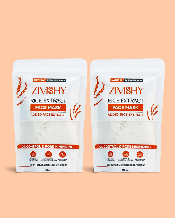 ZIMSHY Rice Extract Face Mask Pack of 2 – Clay Face Mask for Deep Cleansing Pakistan