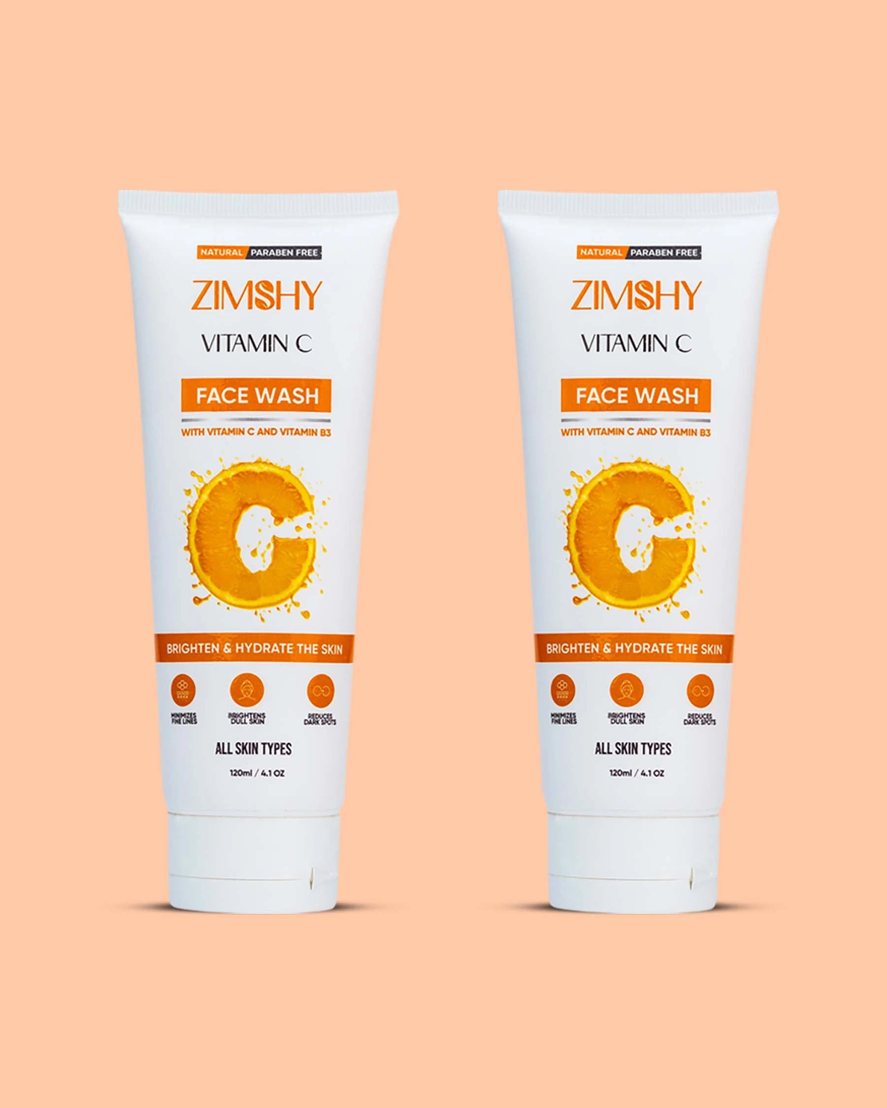 ZIMSHY Vitamin C & Niacinamide (B3) Face Wash (Pack Of 02)