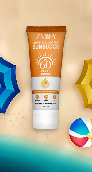 Vitamin C & Collagen Sunblock SPF 60 – Lightweight, No White Cast, UVA UVB Protection